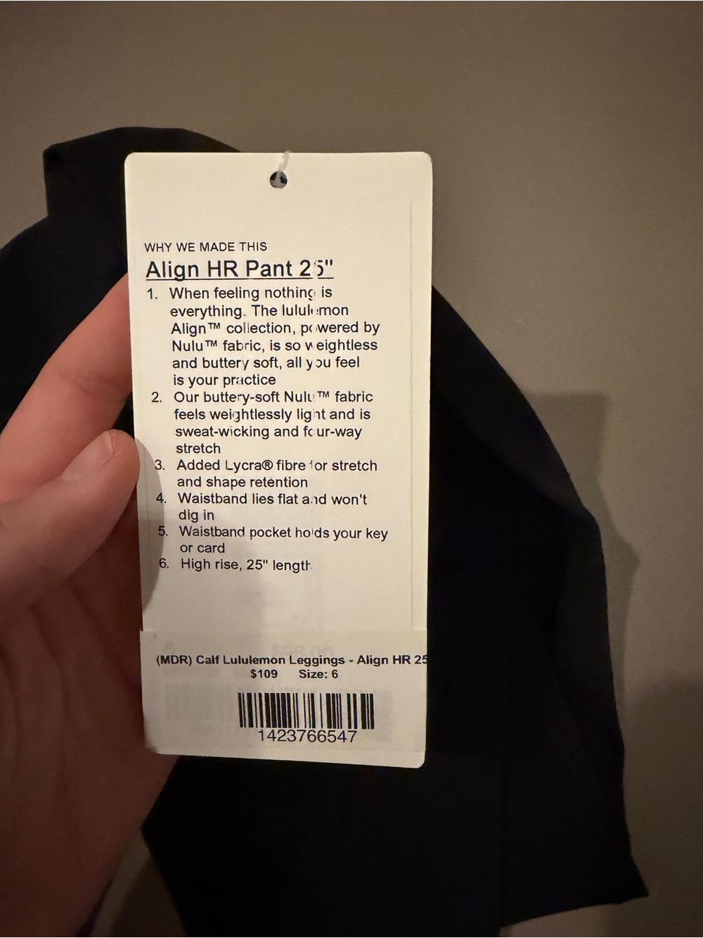 lululemon athletica Black HR Align Leggings with Pink (mdr) Logo 25” - Picture 3 of 4